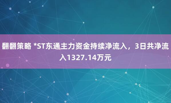 翻翻策略 *ST东通主力资金持续净流入，3日共净流入1327.14万元